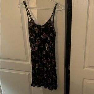 Source Unknown Black Floral Mini Dress